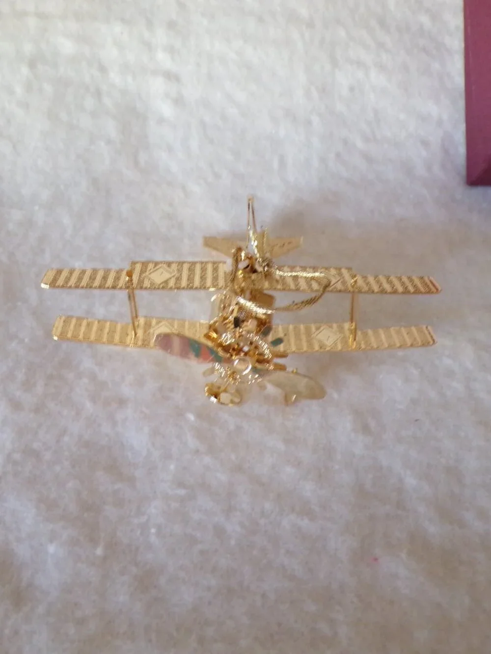 Baldwin Brass Biplane Plane 24KT Gold Finished Brass